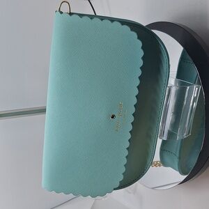 Kate Spade Tiffany blue Leather crossbody bag Euc 8.5"x 5.5"